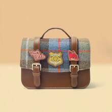 MINISO 迪士尼尼克王尔德警察主题剑桥包，柔软仿皮，金色五金配件，内袋和可拆卸肩带，非常适合休闲外出和主题公园旅行（1 件） - 棕色 - 查看 2