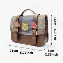 MINISO 迪士尼尼克王尔德警察主题剑桥包，柔软仿皮，金色五金配件，内袋和可拆卸肩带，非常适合休闲外出和主题公园旅行（1 件） - 棕色 - 查看 9