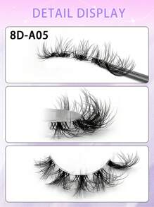 5 Cặp Lông Mi Giả Với Mi Trong Suốt Mi Giả Mỏng Tự Nhiên Mi Giả Trang Điểm Hàng Ngày Mi Giả Mink - màu đen - Xem 3