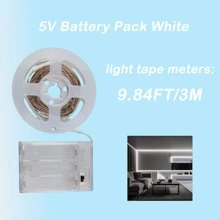 1 Piece Multi-Functional Battery Pack Powered Led Strip Light (Without Batteries) - Warm/White, Flexible Light Cuttable - Ideal For Gift Boxes, Wardrobes, Cupboards, Etc.