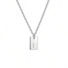1pc Personalized Delicate Initial Letter Pendant Necklace, Customized Engraved Letter Pendant Necklace With Chain, Simple Name Necklace, Women Personalized Jewelry Gift, Bridesmaid Gift