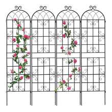 4 Pack - Galvanized Metal Trellis For Climbing Plants – Ideal For Ivy, Roses, Clematis, And More - 黑色 - 查看 3