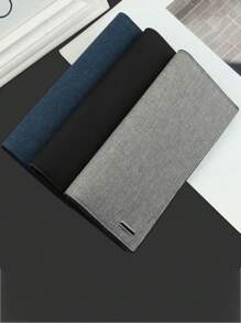 1pc Men's Long Slim Design Snap Button Wallet, Korean Style Casual Canvas Bifold Wallet, Multi-Function New Model, Suitable For Teens, Casual, Outdoor, Athletic, Vacation, Travel, Graduation Gifts, Birthday Dress Accessories
