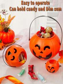 7pcs/5pcs Halloween Pumpkin Buckets, New 7pcs Twisted Eye Pumpkin Bucket Holiday Handheld Toys, Scary Halloween Elements Handheld Pumpkin Bucket, 5pcs Funny Pumpkin Jar Decorations, For Halloween Decoration, Pumpkin Buckets, Bar Nightclub Props, Candy Container, Handheld Pumpkin Bucket,Christmas