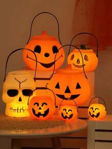 7pcs/5pcs Halloween Pumpkin Buckets, New 7pcs Twisted Eye Pumpkin Bucket Holiday Handheld Toys, Scary Halloween Elements Handheld Pumpkin Bucket, 5pcs Funny Pumpkin Jar Decorations, For Halloween Decoration, Pumpkin Buckets, Bar Nightclub Props, Candy Container, Handheld Pumpkin Bucket,Christmas