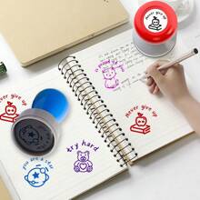Colorful Cartoon Stamps, Inspiring Cheering Up Messages, Fun Stamping, Encourage Learning, Cute Round Stamps - HA33 Carrot Seal - View 6