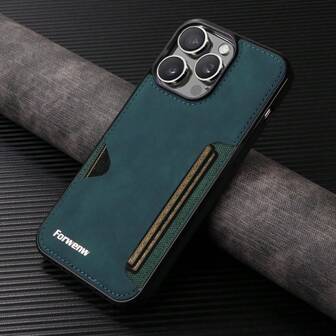 forwenw Card Case PU Leather With CardHolder Slot Pocket Back Cover Soft TPU Bumper Shell Mobile Phone With IPhone Redmi Samsunggalaxy