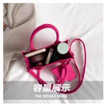 New Women Handbags,Women Purses,Fashion Ladies Shoulder Bags And Handbags,Top Handle Designer Bag With Pompom,Women Handbags Crossbody Bag Fashion Pendant Lady Tote Bag Elegant Shoulder Bags PU Shopper Bag For Party Work Red - 玫紅色 - 查看 8