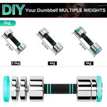 Steel Dumbbells - Dumbbell Set Of 2 Ultra-Compact Adjustable Dumbbells 5kg 10kg With Foam Handle - Fitness Dumbbells For Home - الأزرق - مشاهدة 2