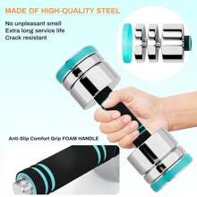 Steel Dumbbells - Dumbbell Set Of 2 Ultra-Compact Adjustable Dumbbells 5kg 10kg With Foam Handle - Fitness Dumbbells For Home - الأزرق - مشاهدة 4