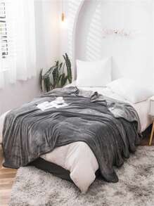 1pc Simples Cor Sólida Macio e Aconchegante Cobertor de Flanela, Adequado para Quarto e Sala de Estar, Todas as Estações