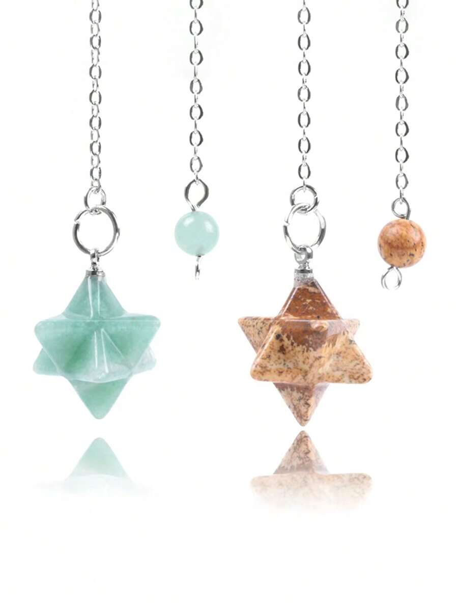 1 viên đá quý tự nhiên Crystal Con lắc dùng để dò tìm bói toán Wicca Chakra Reiki Thạch anh hồng Thạch anh tím Pha lê trắng Lapis Lazuli Mặt dây chuyền Onyx F055 - con lắc - Xem 1