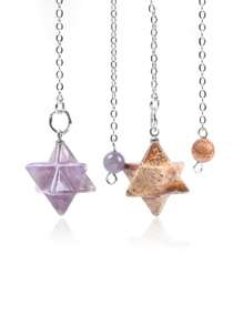 1 viên đá quý tự nhiên Crystal Con lắc dùng để dò tìm bói toán Wicca Chakra Reiki Thạch anh hồng Thạch anh tím Pha lê trắng Lapis Lazuli Mặt dây chuyền Onyx F055 - con lắc - Xem 3