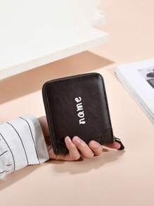 1 pieza Billetera corta personalizada para hombre, Cartera multifuncional de moda clásica con tarjetero y monedero, Cartera con cremallera de estilo casual retro, Adecuada para uso diario, Puede ser un regalo para familiares y amigos en San Valentín