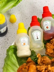 4 peças mini molho prato apertar garrafa etiqueta padrão aleatório, cozinha, presente de Natal