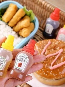 4 peças mini molho prato apertar garrafa etiqueta padrão aleatório, cozinha, presente de Natal