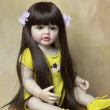 55cm 22inch Lifelike Reborn Baby Doll Full Silicone Vinyl Body Girl Princess Toddler Bebe Newborn Kids Birthday Gift - 乙烯基身體娃娃 - 查看 4