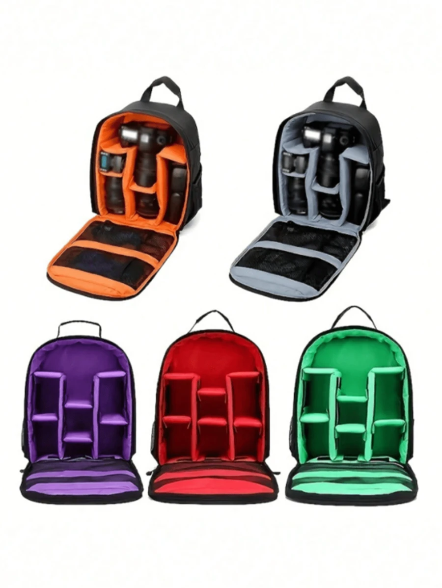 New Multifunctional Camera Bag, Waterproof Camera Storage Bag, Unisex Lightweight Camera Backpack, Suitable For / Outdoor Cameras, Large Capacity (Zipper And Lining Color Random)