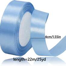 25yards/50yards 4cm Satin Ribbon, Colorful Ribbon For Wedding Chair Decoration, Floral Gifts, Cake Packaging - Multicolor - View 2