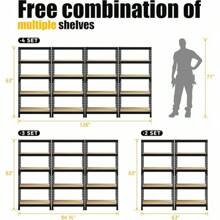 Storage Shelves 5 Tier Adjustable Garage Storage Shelving, Heavy Duty Metal Storage Utility Rack Shelf Unit For Warehouse Pantry Closet Kitchen, 28" X 12" X 59", Black - Camel - View 7