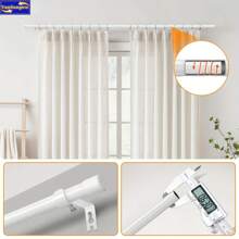 1pc White Curtain Rod Set With Brackets, Adjustable Length, 1.6cm Diameter Metal Rod, Easy Installation Supports, Modern Minimalist Decor Style, Matte Black Design, Suitable For Sheer Curtains And Shower Curtains Home Bathroom Decor Fall Decor Bathroom Accessories Back To School - Multicolor - View 5