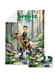 1pc Custom Flannel Photo Blanket For Bed,Multipurpose Living Room Sofa Outdoor Beach Camping Pet,Personalized Family/Pet/Couple Name Printed Bedding Blanket, Personalized Christmas Gifts, Mother's Day/Father's Day Gift, Family Gift, Birthday Gifts, Gift For Friend, Gift For Her, Gift For Mom/Dad