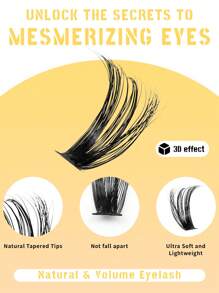 200 件假睫毛 C 卷曲浓密柔软浅假睫毛 10-16 毫米混合长度睫毛簇自然可重复使用假睫毛 - C - 查看 4