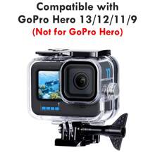 ORBMART Vỏ chống nước 196FT/60M cho GoPro Hero 13/Hero 12 Black/Hero 11 Black/Hero 10 Black/Hero 9 Black, Vỏ bảo vệ lặn dưới nước - Trong suốt + đen - Xem 4