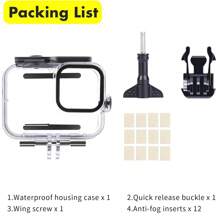 ORBMART Vỏ chống nước 196FT/60M cho GoPro Hero 13/Hero 12 Black/Hero 11 Black/Hero 10 Black/Hero 9 Black, Vỏ bảo vệ lặn dưới nước - Trong suốt + đen - Xem 7