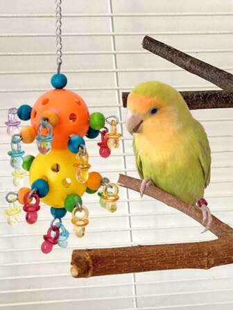 1st ihålig fågelbur i plast hängande fågelleksak för medelstora och små fåglar, underhållning Stressavlastande tuggleksak lämplig för fågelburleksaker