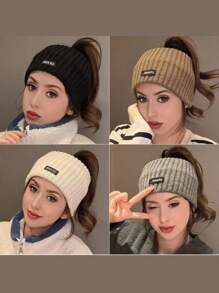 1pc Plain Polyester Headband, Autumn/Winter - Multicolor - View 1