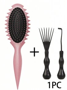 1PC Cọ định hình tóc xoăn, thích hợp để làm mượt, định hình và cố định tóc xoăn cho cả nam và nữ, đi kèm với một móng vuốt làm sạch lược để làm sạch tóc rụng bên trong lược - Nhiều màu - Xem 13