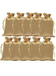 10pcs Satin Gift Bags With Drawstring, Party Favor Bags, Small Jewellery Pouch, Dust-Proof Bag,Fabric Cloth Drawstring Pouch Bags, For Bridal Shower Birthday Christmas - 10PACK - View 20