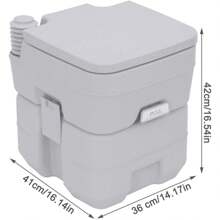 Portable Camping Toilet - 20L Handle Removable Handle Portaloo With Flush For Outdoor Camping Hiking Travel Caravan - Grey - View 2