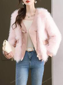 Herfst/Winter Fluffy Jas Met Premium Elegante Sfeer, Chique Harige Trui Voor Vrouwen