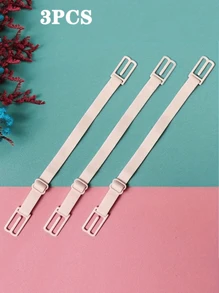 3 件装弹性胸罩防滑夹，可调节内衣运动肩带，用于塑形和固定 - 杏色 - 查看 17