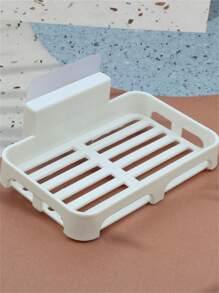 1 Pc Random Craft Wall Mounted Soap Holder, Soap Holder With Lid, No Drill Hole Drain Soap Dish, Simple Soap Storage Rack For Home Bathroom, Bathroom Accessories, Suitable For Bathroom, Vanity Use[Hook Style Random]