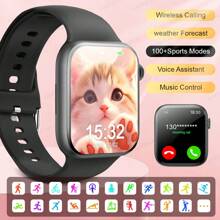 Đồng hồ thông minh cảm ứng toàn màn hình 1,44 inch, dây đeo silicon Unisex 2024 mới, gọi và trả lời điện thoại, đếm bước chân, theo dõi lượng calo, báo thức, nhắc nhở thông báo, đồng hồ thông minh thể thao đa chức năng, tương thích với Android và IOS - Nhiều màu - Xem 13