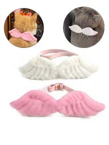 1 pieza Alas de ángel, Collar de gato lindo, Collar de mascota, Ajustable, Suave, Accesorio para cuello, Adecuado para gatos y perros pequeños y medianos - Multicolor - Ver 9