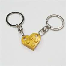 2pcs/Set Minimalist Building Block Heart Shape Separable Keychain, Couple/Friends Gift Valentine's Day Valentines Car Accessories Bag Charm School Cute Goth Y2k