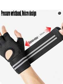 2pcs Breathable Workout Gloves For Men Women, Padded Weight Lifting Gloves With Wrist Wraps Support, Full Palm Protection, Grip For Gym Training, Fitness, Weightlifting, Exercise Fingerless