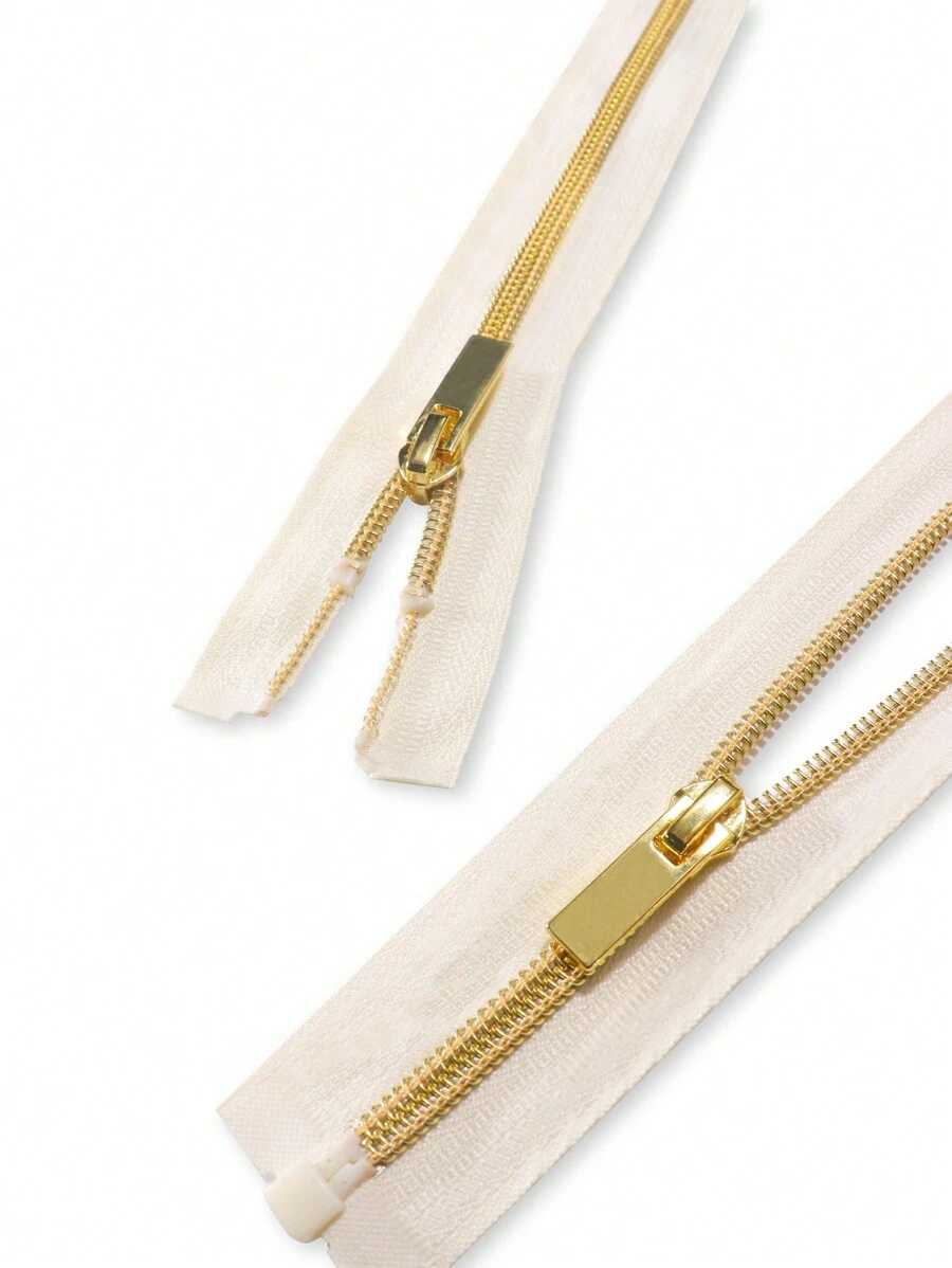 5 件金属铜拉链/闭口服装裤子口袋拉链/DIY 包袋配件材料/拉链 - 米色 - 查看 1