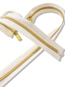 5 件金属铜拉链/闭口服装裤子口袋拉链/DIY 包袋配件材料/拉链 - 米色 - 查看 2