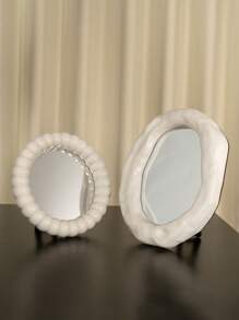 1 khay trang trí bằng gốm sứ kem phong cách Bắc Âu, khay đựng đồ trang sức trang trí nhà cửa kiểu Ins có cạnh nhăn, gương trang điểm, đồ trang trí gia dụng, quà tặng ngày lễ, lời chúc mừng sinh nhật, đồ dùng cho bữa tiệc, quà tặng cho bạn trai/bạn gái - Nhiều màu - Xem 5