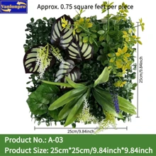 1 pieza Planta artificial decorativa para exteriores de 25cm*25cm/9.84pulg*9.84pulg, follaje artificial para exteriores, decoración de boda, decoración del hogar, decoración de pared, planta artificial, césped, flores artificiales, apta para decoración de bodas, decoración del hogar, decoración de exteriores