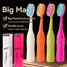 Highly Attractive Level Big Toothbrush Explosive Adult Home Advanced Soft Hair Head Wide Head Toothbrush Cleaning - Multicolor - View 1