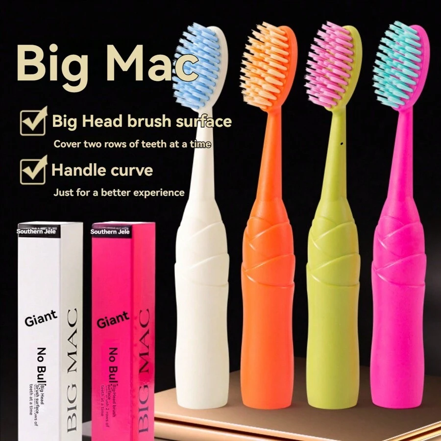 Highly Attractive Level Big Toothbrush Explosive Adult Home Advanced Soft Hair Head Wide Head Toothbrush Cleaning - Multicolor - View 1