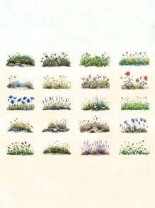 20 张/包 PET 花园系列装饰贴纸 - 均碼 - 查看 13