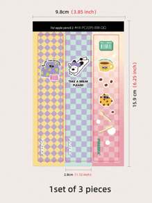 3pcs Cute Cartoon Animals Apple Pen Skin Stickers, Made Of High Quality Waterproof And Scratch-Resistant PVC Material Compatible With Apple Pen (Pencil2), Add Personalized Decoration And Protect The Surface Of The Apple Pen, Ready To Peel And Stick, 6.25x3.85 Inches