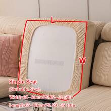1pc Universal Plush Jacquard Dustproof Sofa Cushion Cover, Simple Modern Pet Antifouling Stretch Sofa Cover, Anti-scratch Solid Color Sofa Slipcover Suitable For Living Room L-shaped Sofa And 1/2/3/4 Seat Sofa (sold Individually) - Beige - View 14